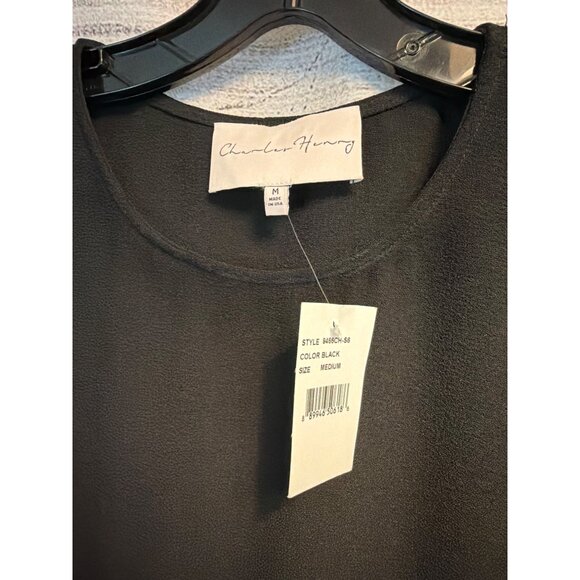 NWT Charles Henry Black Bell Sleeve Mini Dress Size M - Picture 2 of 3